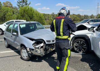 Un accidente de tráfico ocasiona el corte de los tres carriles de la M50, a la altura de Majadahonda