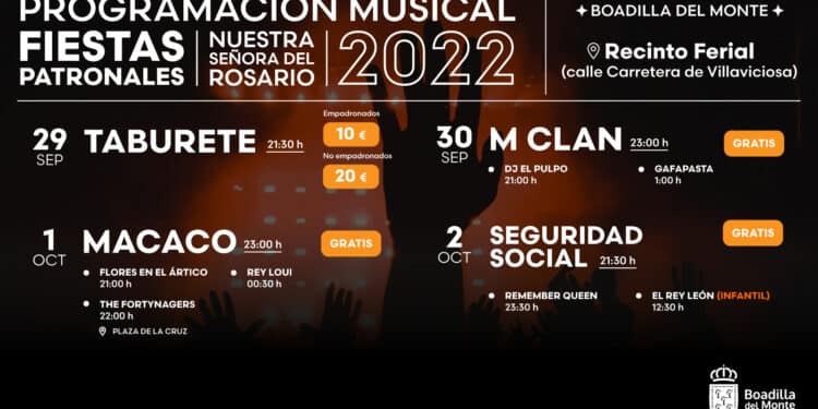 Taburete inaugurará las fiestas patronales de Boadilla