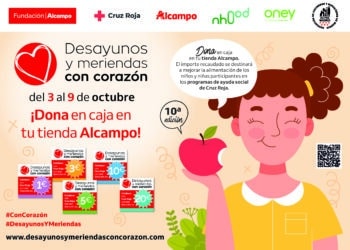 Campaña de Cruz Roja de “Desayunos y meriendas con corazón” en colaboración con supermercados Alcampo