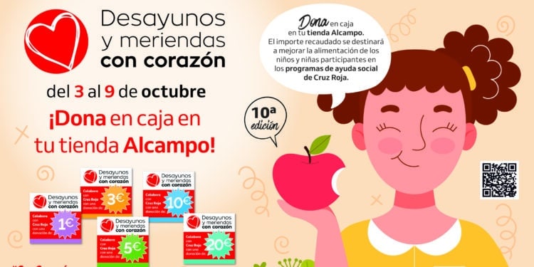 Campaña de Cruz Roja de “Desayunos y meriendas con corazón” en colaboración con supermercados Alcampo