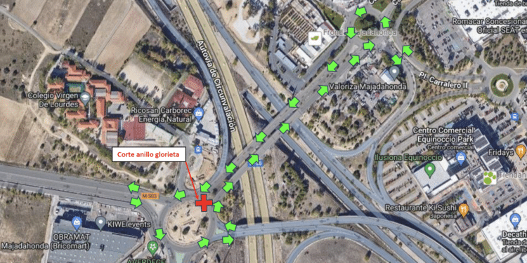 La obra de la pasarela de Roza Martín afectará a la circulación de las rotondas del puente sobre la M50