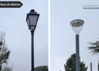 Nueva iluminación y accesos en la zona de la plaza de México de Majadahonda